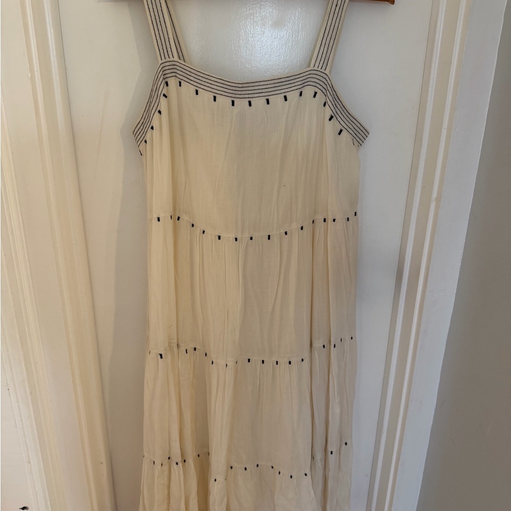 Old Navy Cream Maxi Dress with Black Accents
